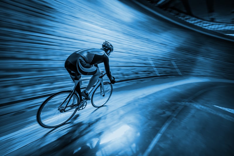 cyclist blue
